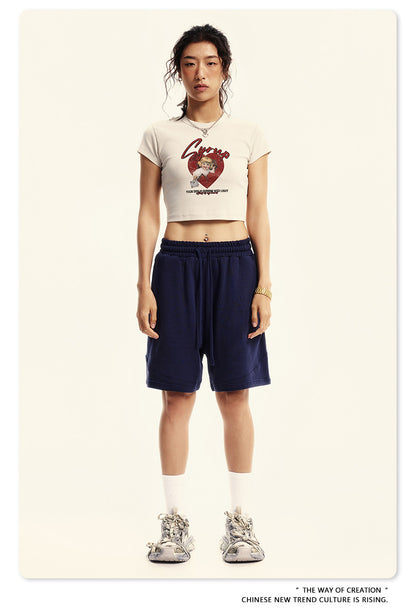 Fierce & Fitted 美式夏季修身辣妹短版上衣G46 復古米