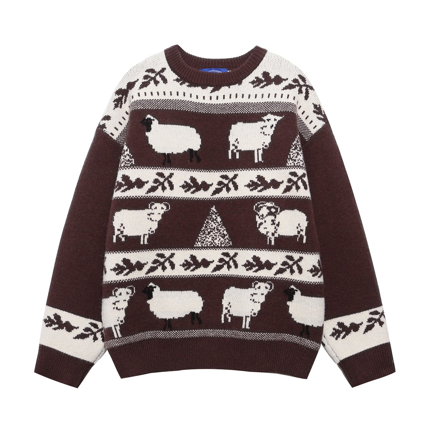 ⓀⓃⒾⓉ𒉽2025秋冬慵懶小羊圓領針織 Y96