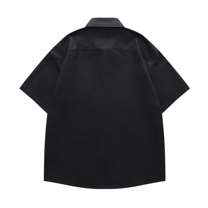 𝔼mbro 𝕊hirt𒉽美式復古可愛風稻草人刺繡百搭寬鬆襯衫  Y88