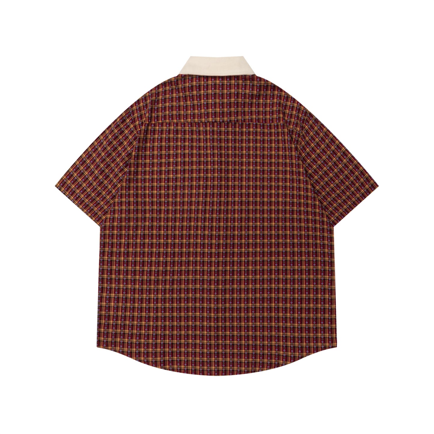 𝔼mbro 𝕊hirt𒉽美式復古可愛熊貓刺繡格子襯衫N-6