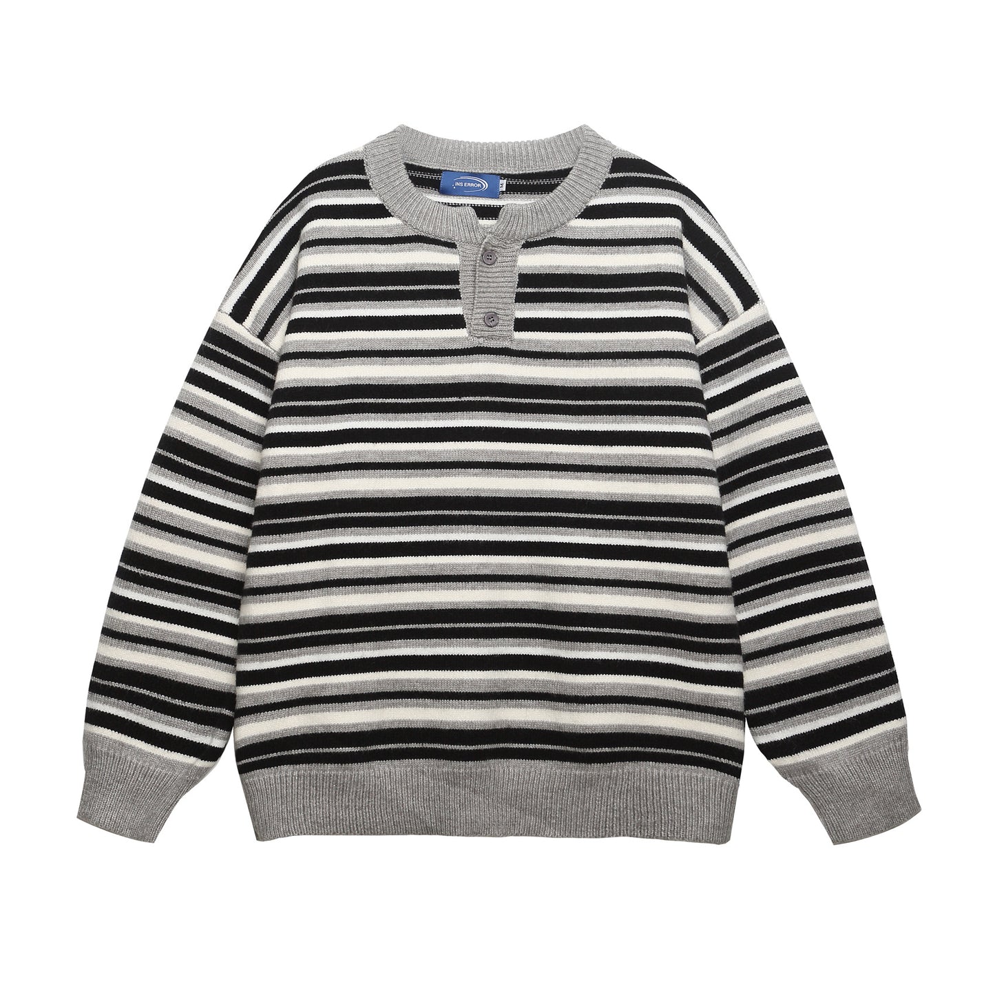 ⓀⓃⒾⓉ𒉽2025秋冬條紋半開領針織 K-56