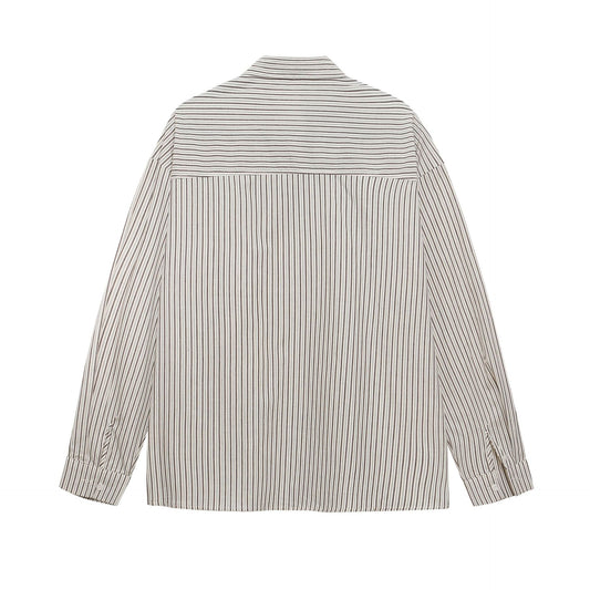 𝔼mbro 𝕊hirt𒉽2025秋冬復古假兩件披肩襯衫外套IN-18