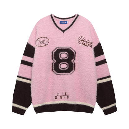 ⓀⓃⒾⓉ𒉽2025秋冬撞色字母慵懶針織 K-89