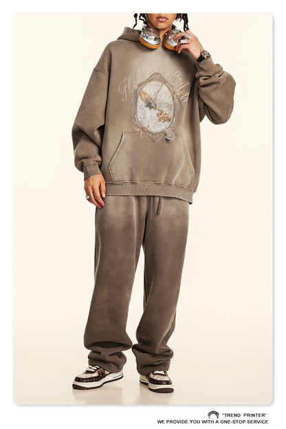 ♛𝔽𝕦𝕤𝕚𝕠𝕟 𝔽𝕠𝕔𝕦𝕤 ♛2025秋冬高磅復古水洗印花帽T B-85