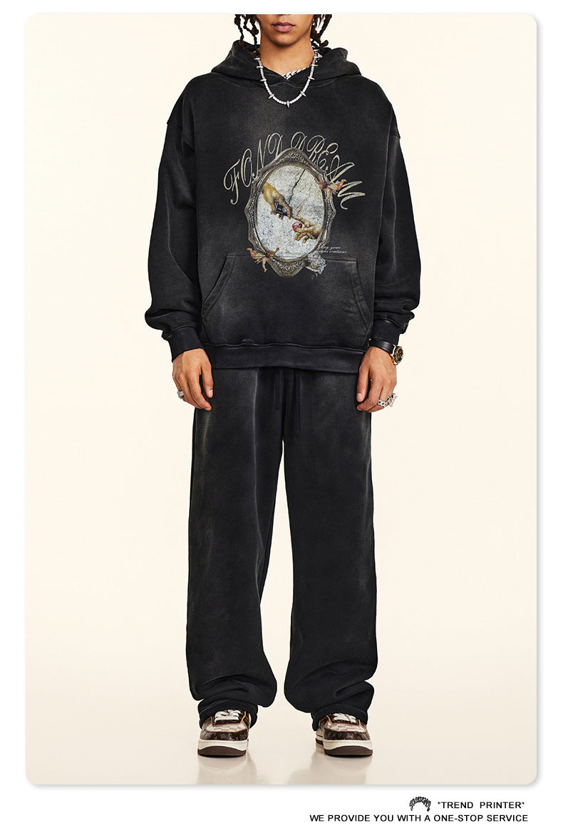 ♛𝔽𝕦𝕤𝕚𝕠𝕟 𝔽𝕠𝕔𝕦𝕤 ♛2025秋冬高磅復古水洗印花帽T B-85