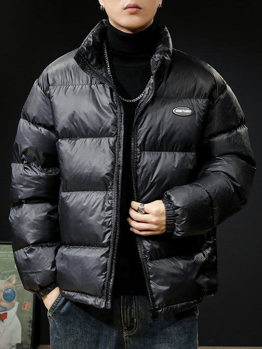 snɔoɟ uoı̣snɟ - 美式復古立領羽絨服2025冬季新款90白鴨絨加厚保暖外套男款 FG-115