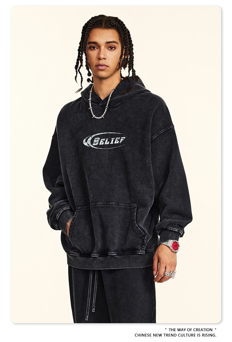 ♛𝔽𝕦𝕤𝕚𝕠𝕟 𝔽𝕠𝕔𝕦𝕤 ♛2025秋冬高磅復古水洗印花帽T 5-88