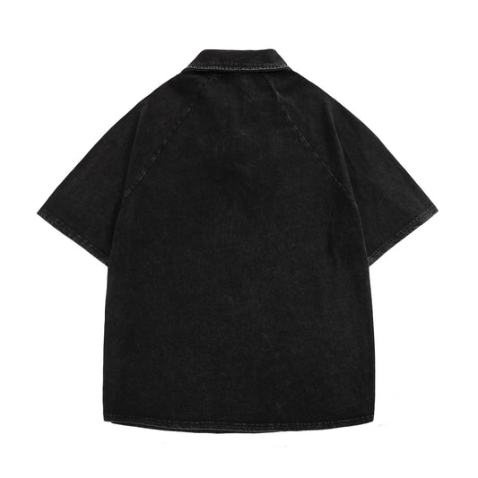 Polo Shirt𒉽美式復古花卉印花翻領POLO衫 P70