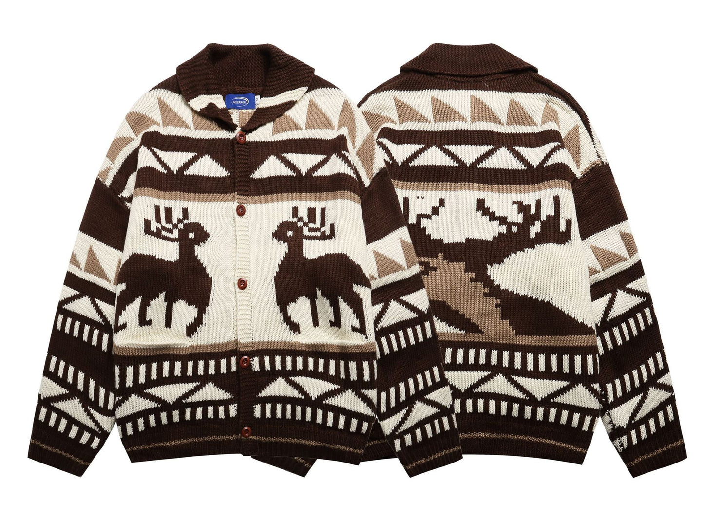 ⓀⓃⒾⓉ𒉽2025秋冬麋鹿翻領針織外套 K-111