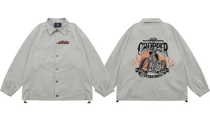 𝔽𝕦𝕤𝕚𝕠𝕟 𝔽𝕠𝕔𝕦𝕤 -ᴄʜɪᴄᴀɴᴏ♠︎悍匪♠︎ 美式複古Chopper機車chicano風格重工萬針全刺繡風衣教練夾克外套WT96