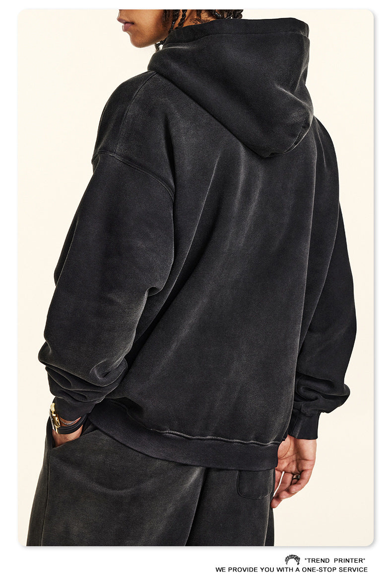 ♛𝔽𝕦𝕤𝕚𝕠𝕟 𝔽𝕠𝕔𝕦𝕤 ♛2025秋冬高磅復古水洗印花大學T B-30