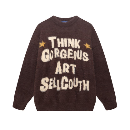 ⓀⓃⒾⓉ𒉽2025秋冬字母風格圓領針織 K-26