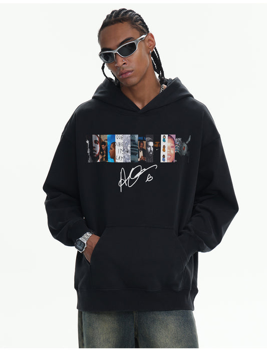 ♛𝔽𝕦𝕤𝕚𝕠𝕟 𝔽𝕠𝕔𝕦𝕤 ♛410G重磅水洗美式復古落肩連帽大學T  FZ-58