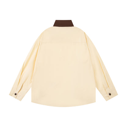 𝔼mbro 𝕊hirt𒉽2025秋冬小狗貼布繡寬鬆襯衫N-35