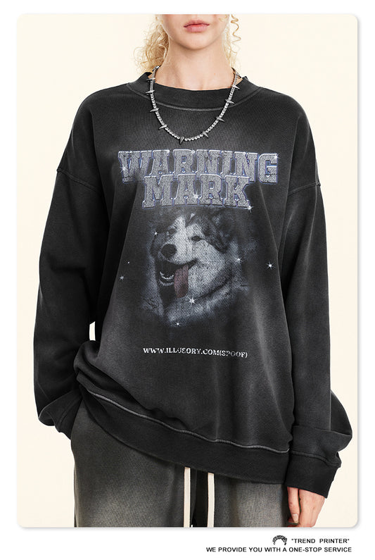 ♛𝔽𝕦𝕤𝕚𝕠𝕟 𝔽𝕠𝕔𝕦𝕤 ♛2025秋冬高磅復古水洗印花帽T B-83