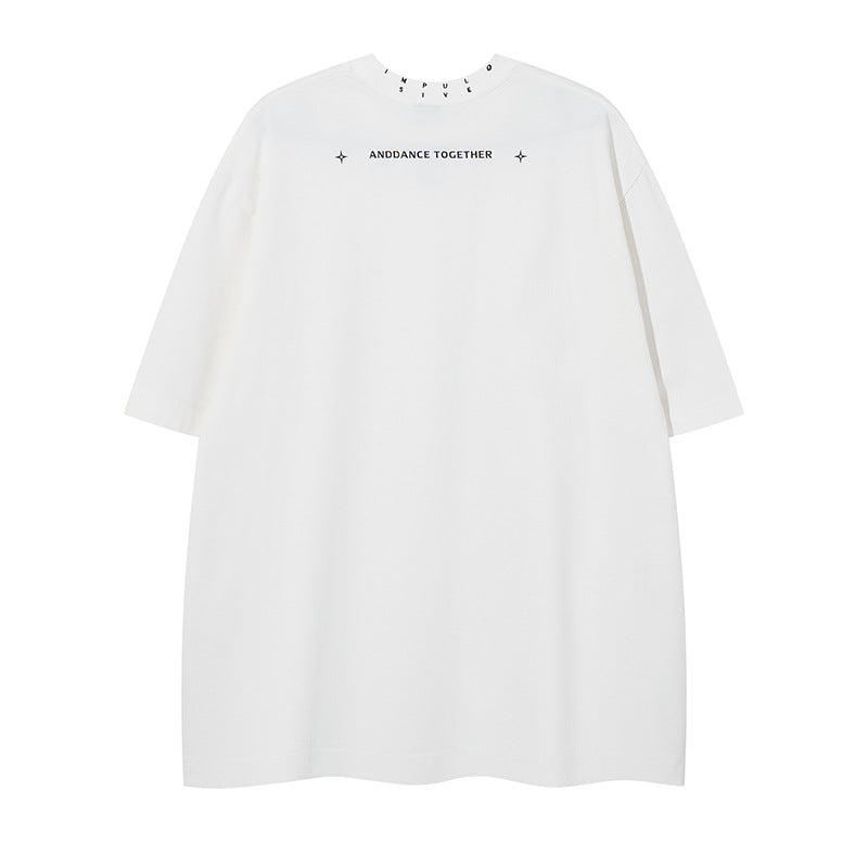 𝕃oose 𝔽it ☞𝟤𝟢𝟤𝟧 ☜美式復古字母刺繡圓領寬版上衣 Y-2