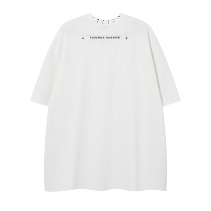 𝕃oose 𝔽it ☞𝟤𝟢𝟤𝟧 ☜美式復古字母刺繡圓領寬版上衣 Y-2