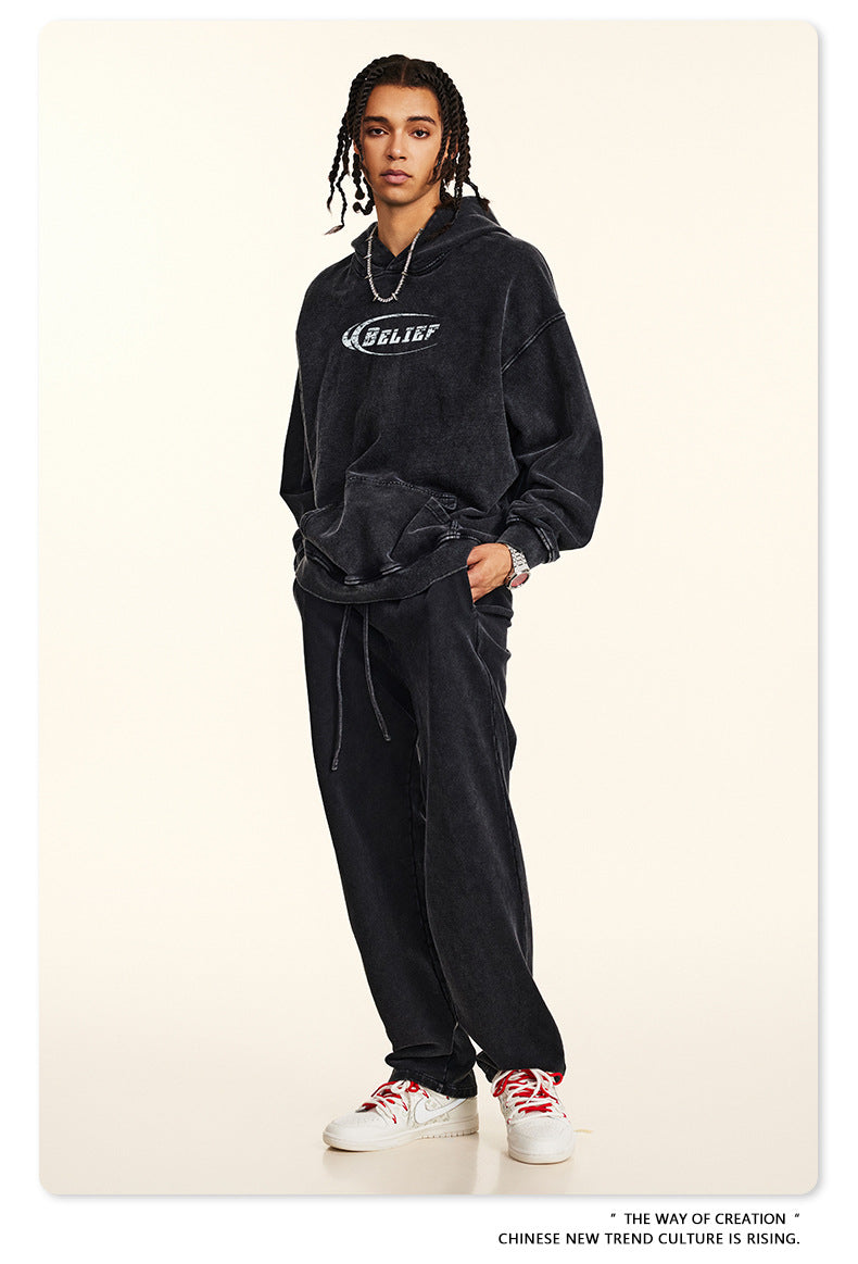 ♛𝔽𝕦𝕤𝕚𝕠𝕟 𝔽𝕠𝕔𝕦𝕤 ♛2025秋冬高磅復古水洗印花帽T 5-88