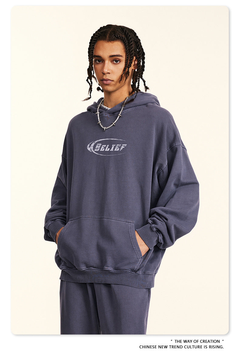 ♛𝔽𝕦𝕤𝕚𝕠𝕟 𝔽𝕠𝕔𝕦𝕤 ♛2025秋冬高磅復古水洗印花帽T 5-88