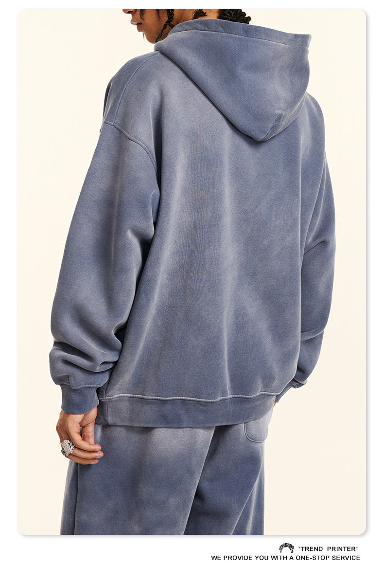 ♛𝔽𝕦𝕤𝕚𝕠𝕟 𝔽𝕠𝕔𝕦𝕤 ♛2025秋冬高磅復古水洗印花大學T B-30