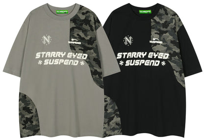 𝕃oose 𝔽it ☞𝟤𝟢𝟤𝟧 ☜美式復古字母印花圓領T-Shirt寬版上衣D-91