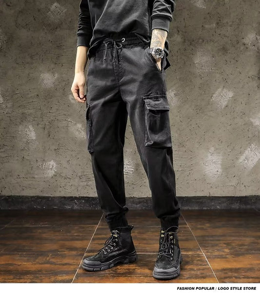 𖥟 𝔽𝕦𝕤𝕚𝕠𝕟 𝔽𝕠𝕔𝕦𝕤 ▓ 𝖜𝖔𝖗𝖐 𝖈𝖑𝖔𝖙𝖍𝖊𝖘 𖢘工裝褲跨新款潮流機能多口袋休閒束腳褲 D-02