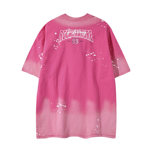 𝕃oose 𝔽it ☞𝟤𝟢𝟤𝟧 ☜美式復古渲染系列女孩印花男女中性 T-Shirt寬版上衣 RK-89