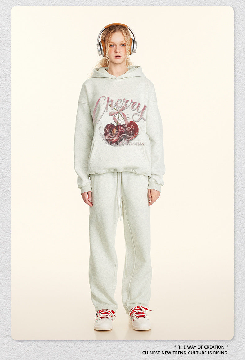 ♛𝔽𝕦𝕤𝕚𝕠𝕟 𝔽𝕠𝕔𝕦𝕤 ♛2025秋冬高磅水洗印花寬鬆落肩帽T582