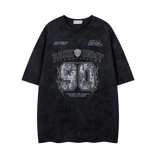 𝕃oose 𝔽it ☞𝟤𝟢𝟤𝟧 ☜美式復古數字圖案風格男女中性 T-Shirt寬版上衣 JK55