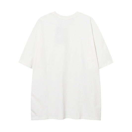 𝕃oose 𝔽it ☞𝟤𝟢𝟤𝟧 ☜美式復古街頭印花圓領男女中性 T-Shirt寬版上衣 DA-28