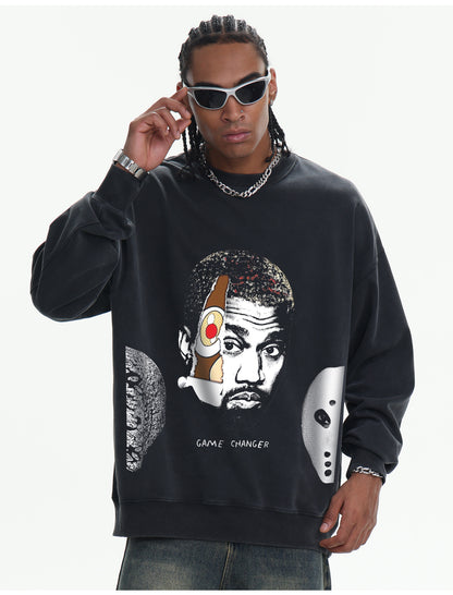 ♛𝔽𝕦𝕤𝕚𝕠𝕟 𝔽𝕠𝕔𝕦𝕤 ♛410G重磅水洗美式復古圓領厚T  GH-70