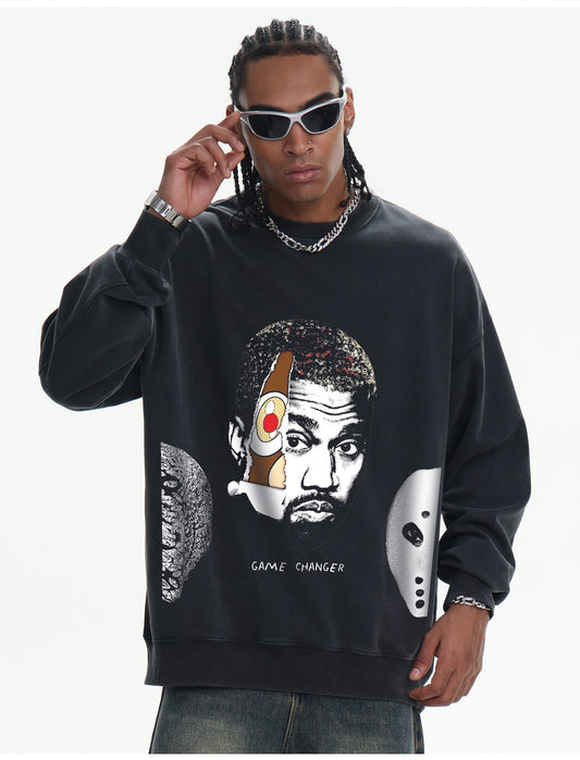 ♛𝔽𝕦𝕤𝕚𝕠𝕟 𝔽𝕠𝕔𝕦𝕤 ♛410G重磅水洗美式復古圓領厚T  GH-70