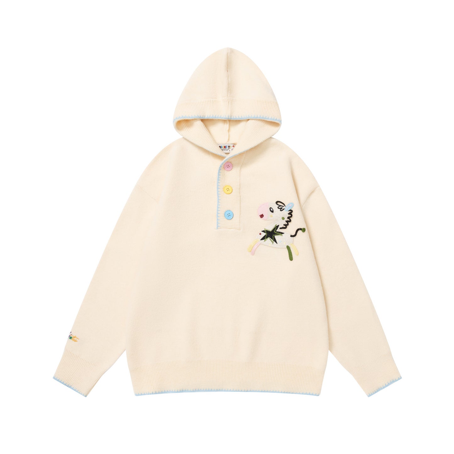 ⓀⓃⒾⓉ𒉽2025秋冬美式復古小馬刺繡連帽針織 K- 07