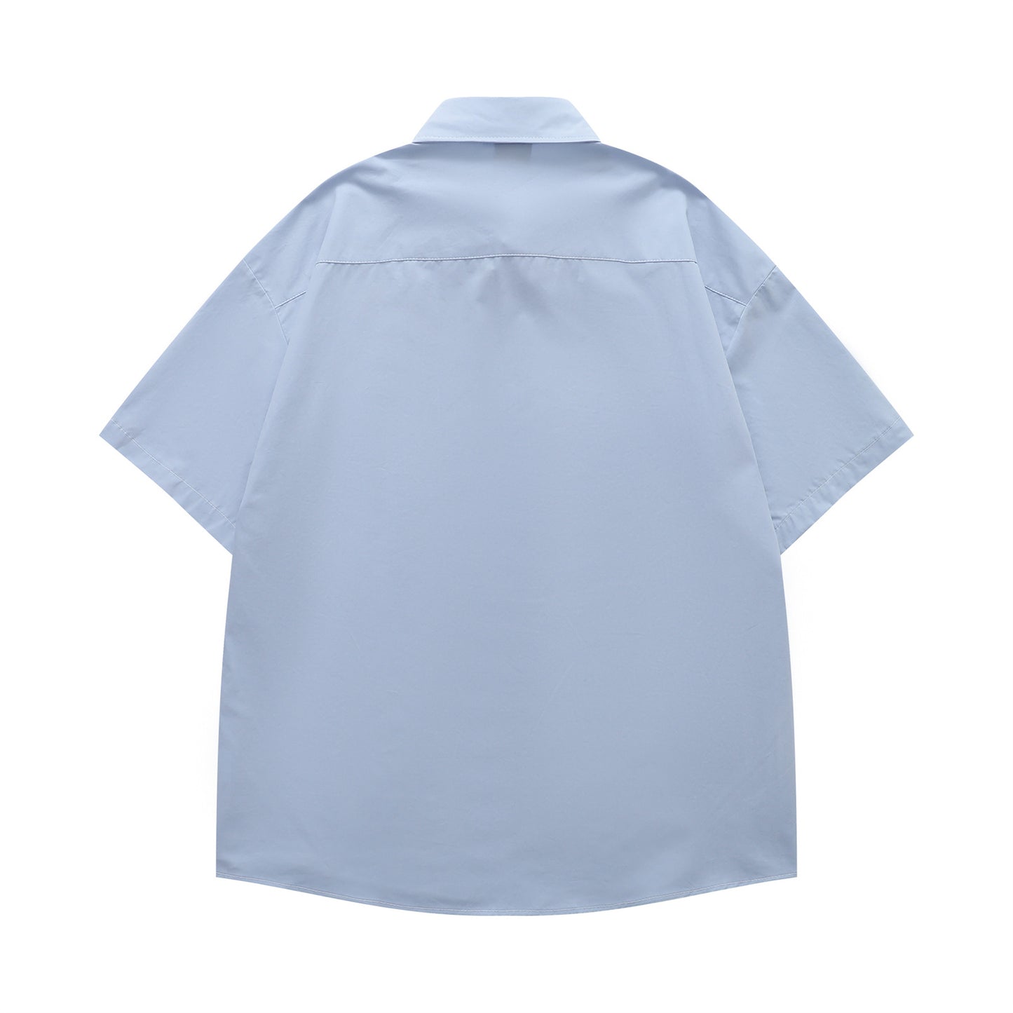𝔼mbro 𝕊hirt𒉽童趣經典卡通短袖百搭休閒襯衫  (藍色)