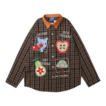 𝔼mbro 𝕊hirt𒉽2025秋冬復古創意寬鬆刺繡外套C-90