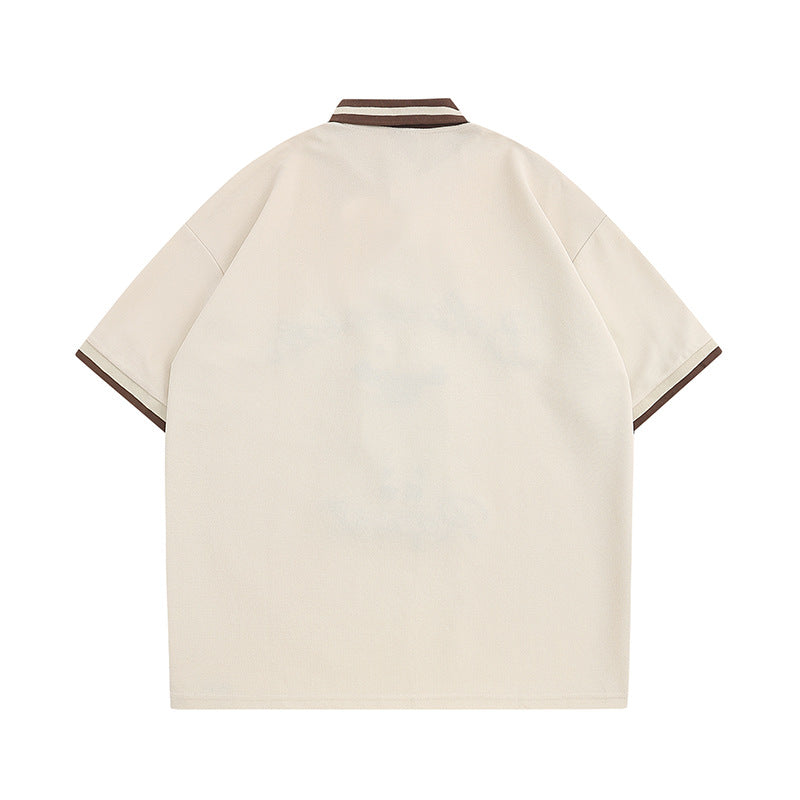 Polo Shirt𒉽美式復古綿羊翻領POLO衫JD-29