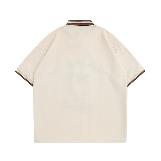 Polo Shirt𒉽美式復古綿羊翻領POLO衫JD-29