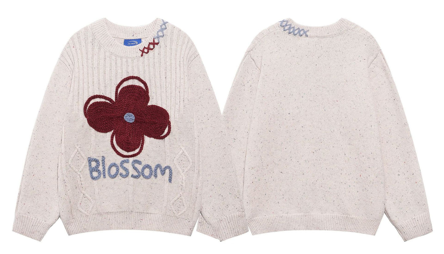 ⓀⓃⒾⓉ𒉽2025秋冬立體鈎織花圓領針織 Y-95