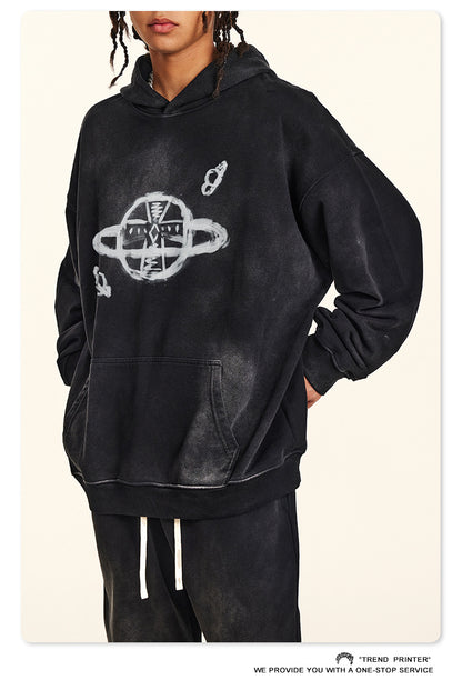 ♛𝔽𝕦𝕤𝕚𝕠𝕟 𝔽𝕠𝕔𝕦𝕤 ♛2025秋冬高磅復古水洗印花帽T  574