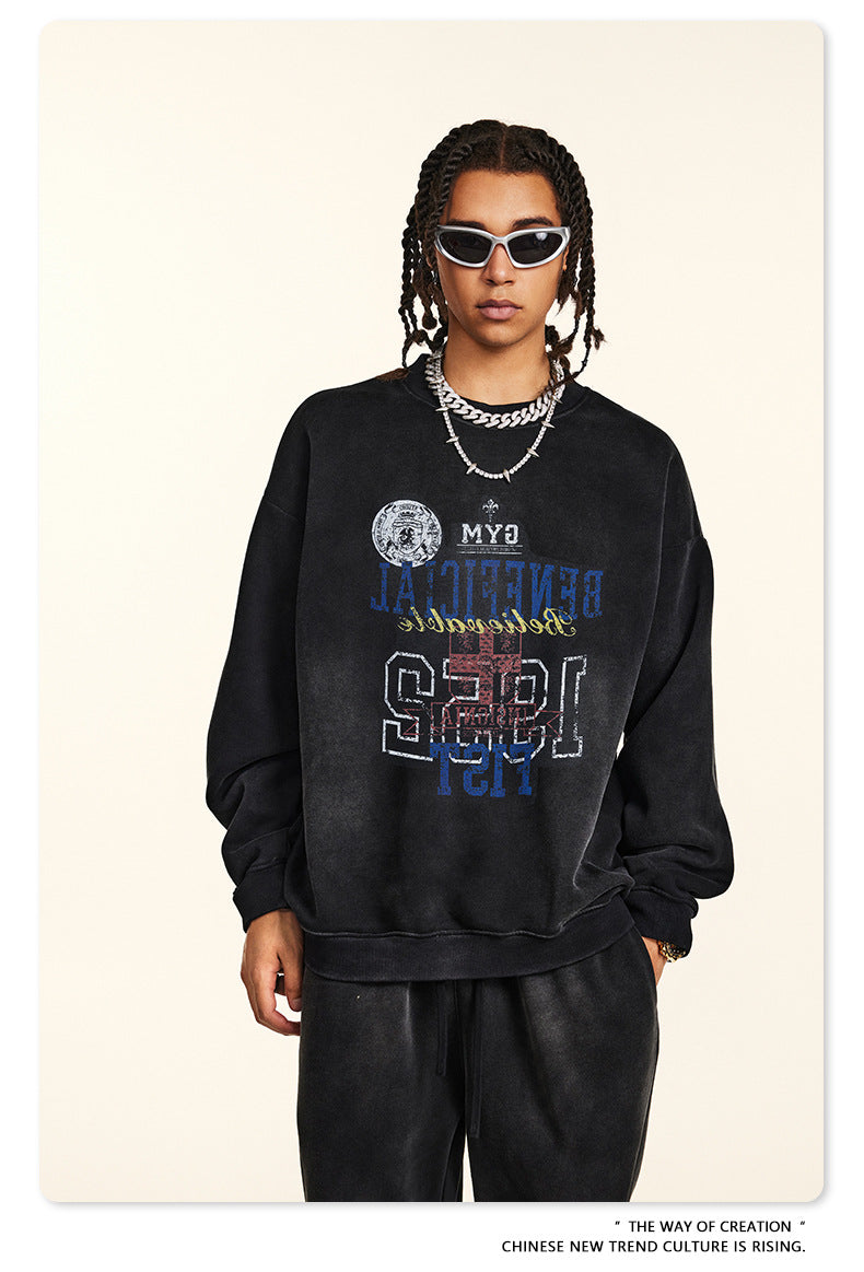 ♛𝔽𝕦𝕤𝕚𝕠𝕟 𝔽𝕠𝕔𝕦𝕤 ♛2025秋冬高磅復古水洗印花帽T B-50