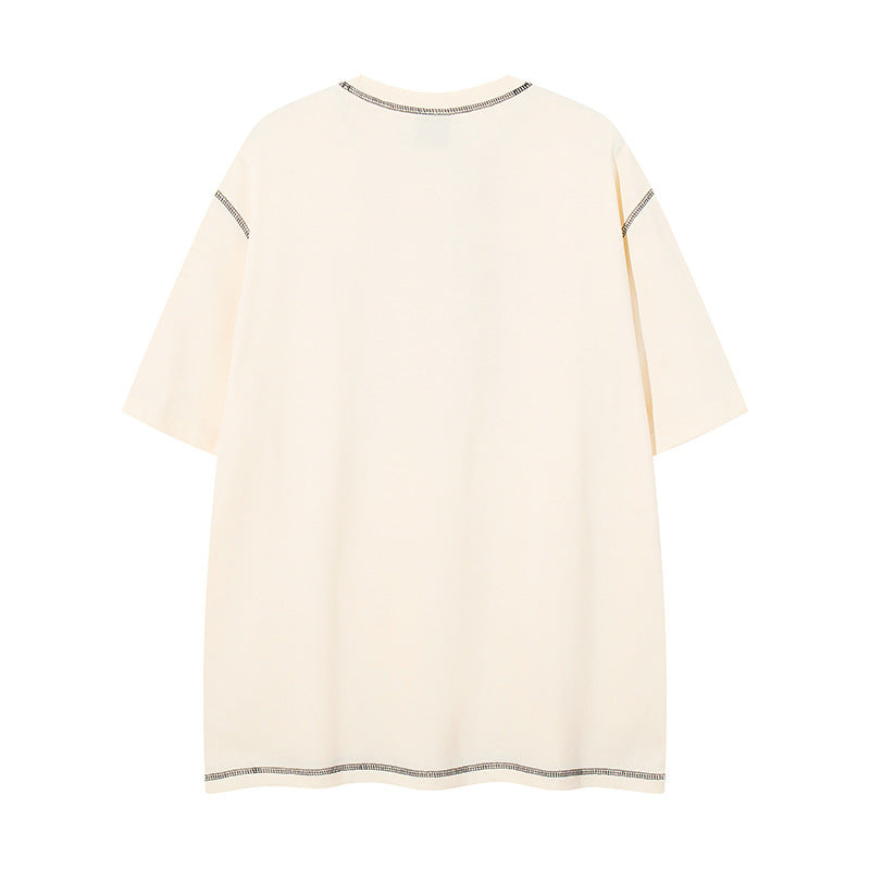 𝕃oose 𝔽it ☞𝟤𝟢𝟤𝟧 ☜美式復古字母印花圓領男女中性 T-Shirt寬版上衣P-8