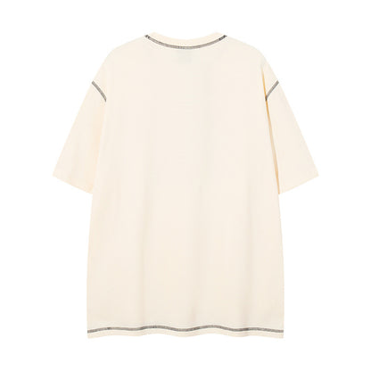 𝕃oose 𝔽it ☞𝟤𝟢𝟤𝟧 ☜美式復古字母印花圓領男女中性 T-Shirt寬版上衣P-8