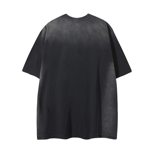 𝕃oose 𝔽it ☞𝟤𝟢𝟤𝟧 ☜美式復古渲染系列噴繪印花男女中性 T-Shirt寬版上衣R-50