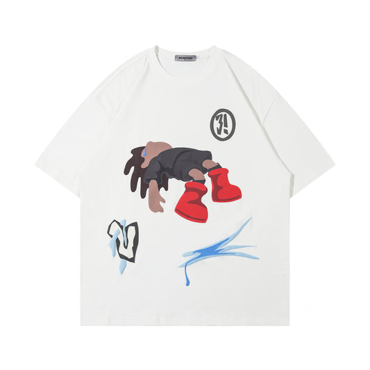 𝕃oose 𝔽it ☞𝟤𝟢𝟤𝟧 ☜夏季新款印花圓領寬版上衣B-5