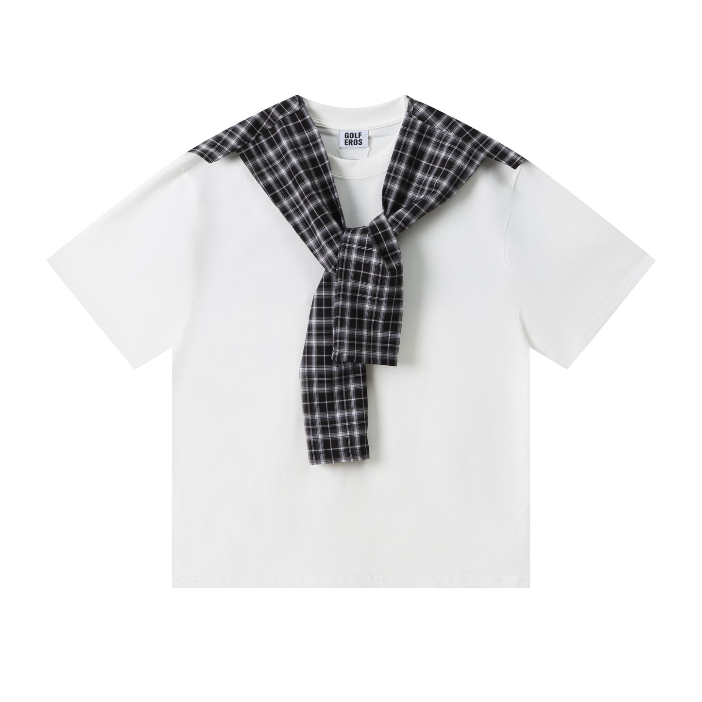 𝕃oose 𝔽it ☞𝟤𝟢𝟤𝟧 ☜美式復古披肩假兩件T袖上衣Z-9