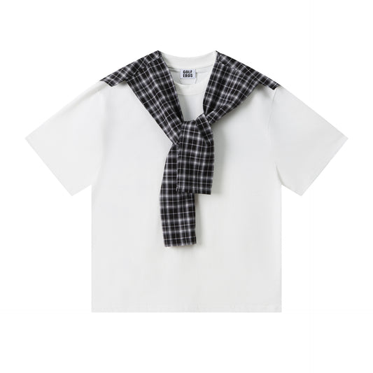 𝕃oose 𝔽it ☞𝟤𝟢𝟤𝟧 ☜美式復古披肩假兩件T袖上衣Z-9