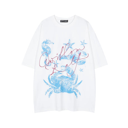 𝕃oose 𝔽it ☞𝟤𝟢𝟤𝟧 ☜美式復古動物印花寬版上衣S-66