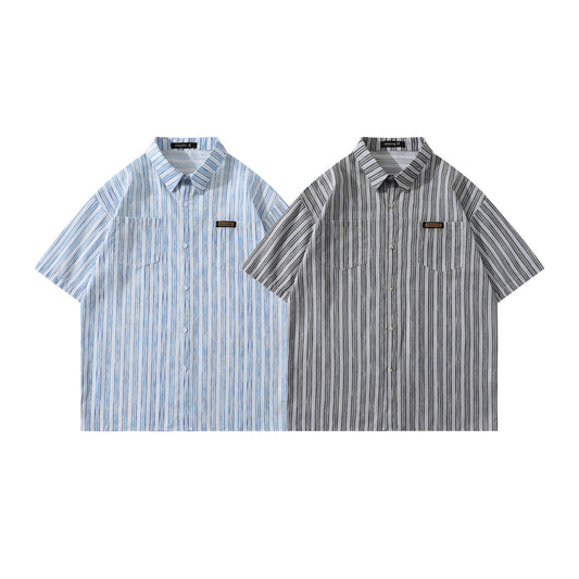 𝕃oose 𝔽it ☞𝟤𝟢𝟤𝟧 ☜領帶系列復古學院風條紋休閒襯衫JD-21