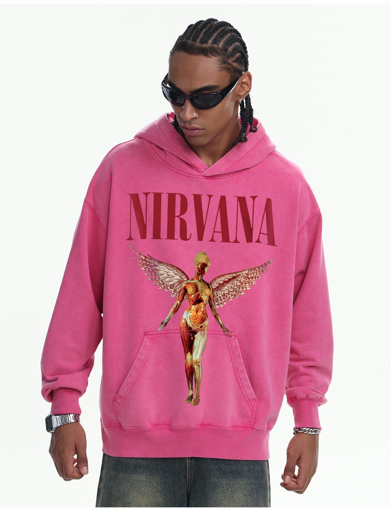 ♛𝔽𝕦𝕤𝕚𝕠𝕟 𝔽𝕠𝕔𝕦𝕤 ♛410G重磅水洗美式復古落肩連帽大學T  FZ-13