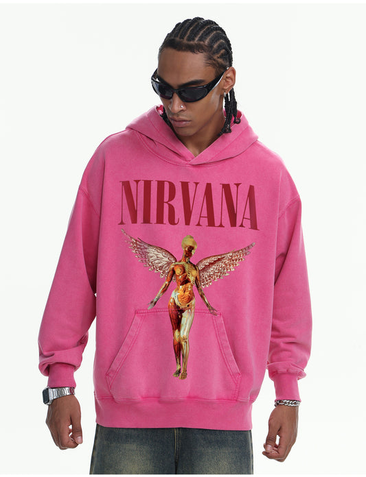 ♛𝔽𝕦𝕤𝕚𝕠𝕟 𝔽𝕠𝕔𝕦𝕤 ♛410G重磅水洗美式復古落肩連帽大學T  FZ-13